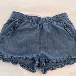 Crewcut Chambray Ruffle Girls Shorts Size 10